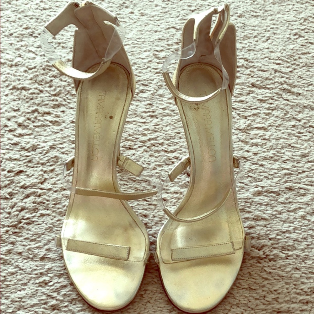 Tamara Mellon Gold strapy heels